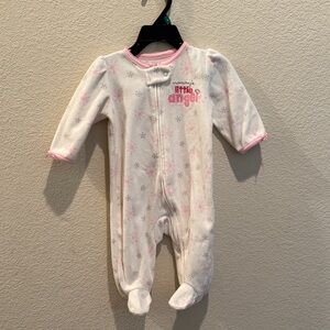 Mommy's Little Angel Pink and White Baby One Piece
